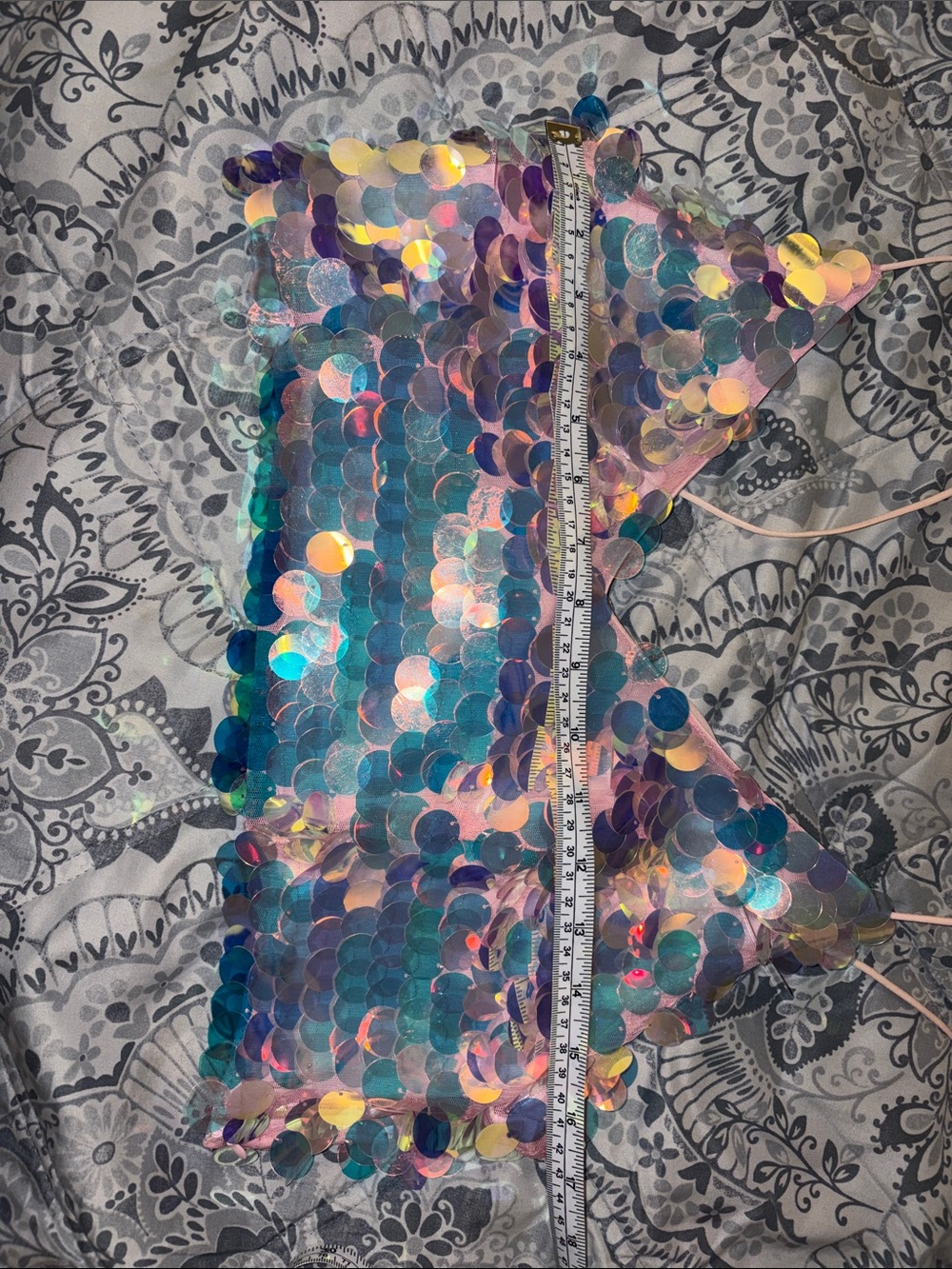 Forever 21 Iridescent Sequin Crop Top - Pink, Blue, Purple - Picture 6 of 8